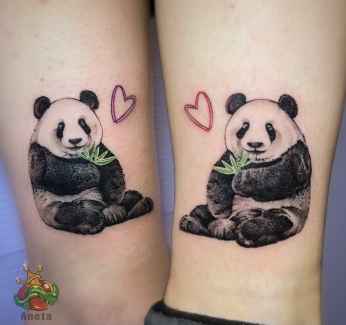 Tatuaże dla par - pandy panda - najlepsze studio tatuazu warszawa