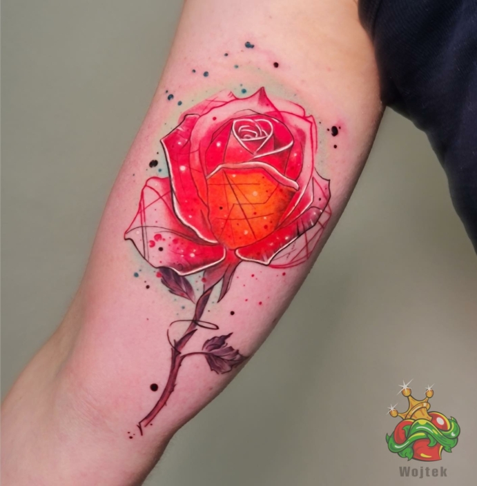 róża graficzna studio tatuażu warszawa najlepsze studio tatuażu warszawa