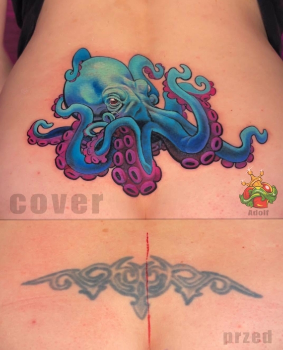 tatuaż cover up przykrycie starego tatuażu poprawa tatuażu przed i po cover tatuażu inspiracje metamorfoza tatuażu studio tatuażu warszawa najlepsze